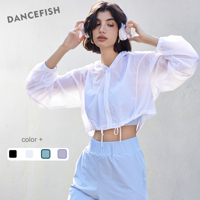 Outdoor Sport Jacket Women'S - DANCEFISH-Chaqueta de Yoga ligera con capucha